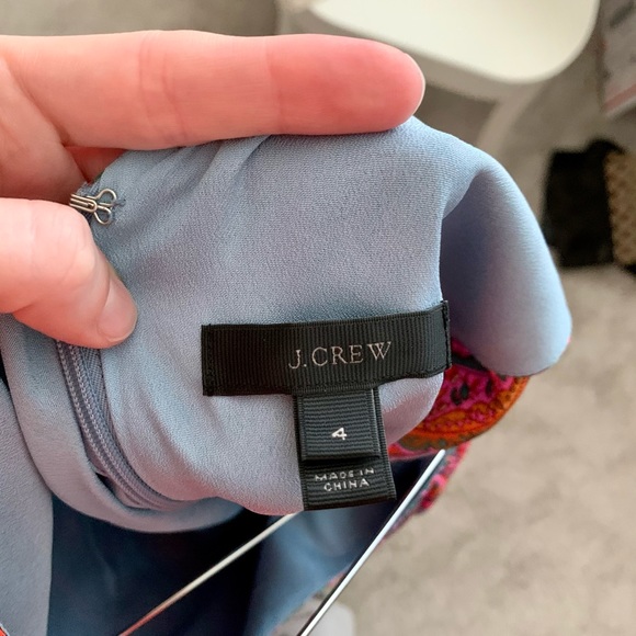 J. Crew Vibrant Paisley Silk Ruffle Dress - Picture 7 of 8